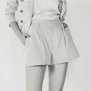 Nine West Women's Lined White High Rise Cotton Shorts